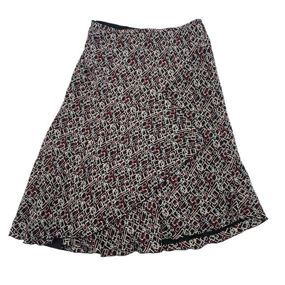 Covington 100% Silk Size 8 Geometric Print Asymmetric pencil Skirt - Picture 1 of 7